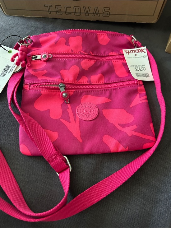 Kipling Handbags - Kipling Hot Pink & Magenta Floral Nylon Crossbody Bag